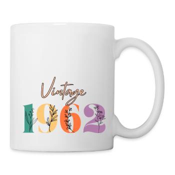 Vintage 1962 florale - Mug blanc - blanc - Droite