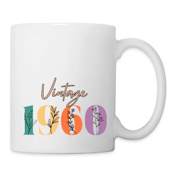 Vintage 1960 florale - Mug blanc - blanc - Droite
