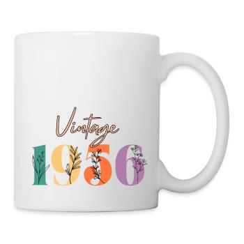 Vintage 1956 florale - Mug blanc - blanc - Droite