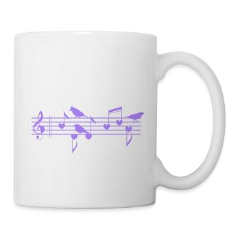 Musical Birds & Notes Für Vogelmusikliebhaber - Tasse - Weiß - Rechts