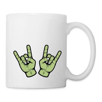 Party Hand Rock Zeichen - Tasse - Weiß - Rechts