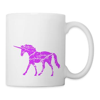 Unicorn Vintage Silhouette Scratches Cracks Retro - Mug - white - Right