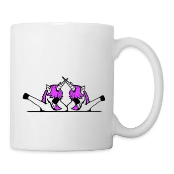 2 Licornes Dabbing Dab Danse Soirée Pose Geste Équipe - Mug blanc - blanc - Droite