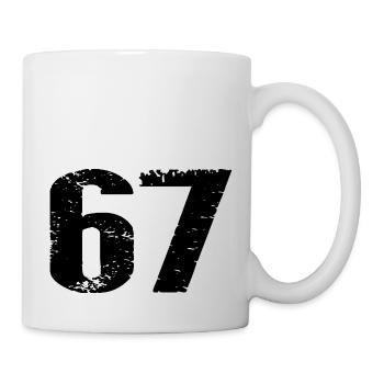 67 Zahl Trikot - Tasse - Weiß - Rechts
