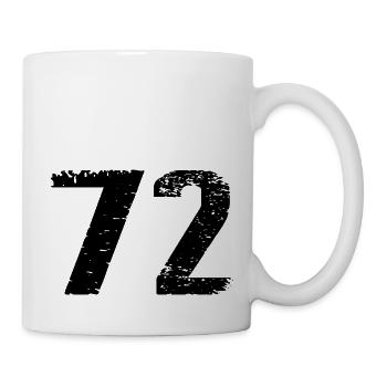 72 Zahl Trikot - Tasse - Weiß - Rechts