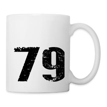 79 Zahl Trikot - Tasse - Weiß - Rechts