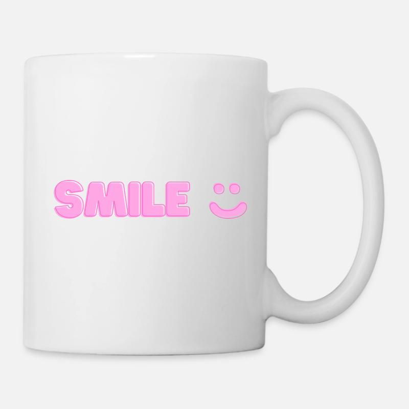 Lächeln-Print - Tasse - Weiß