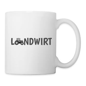 Silhouette de tracteur agricole - Mug blanc - blanc - Droite