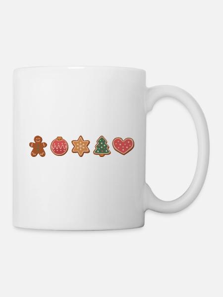 Plätzchen und Kekse zu Weihnachten - Tasse - Weiß