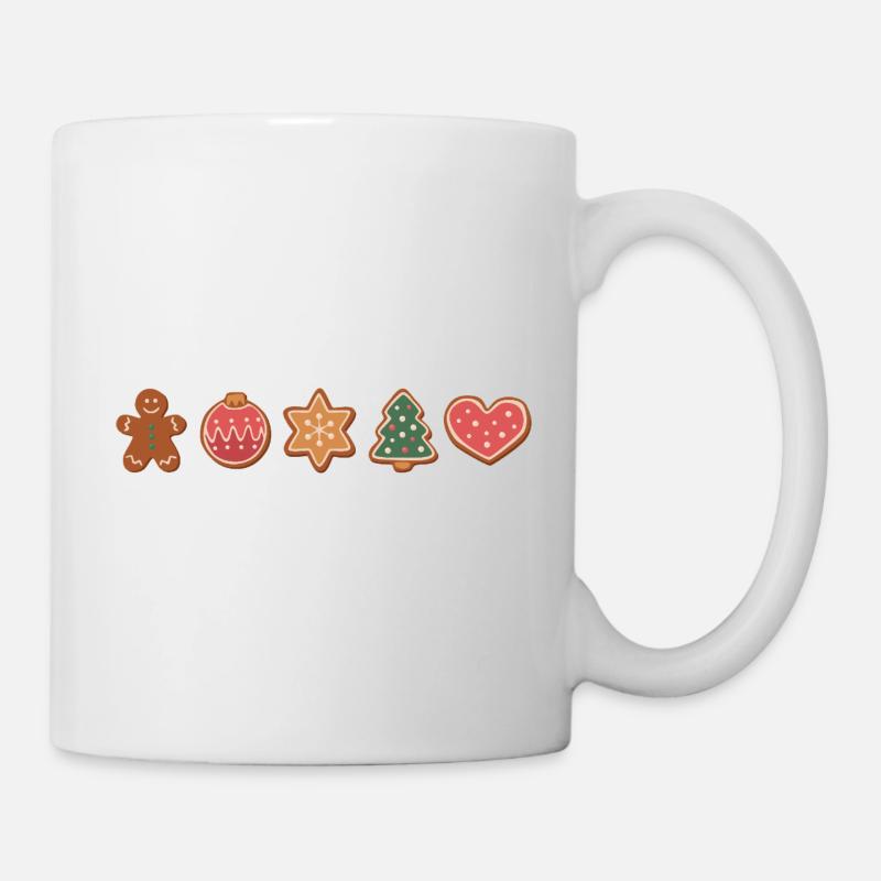 Plätzchen und Kekse zu Weihnachten - Tasse - Weiß