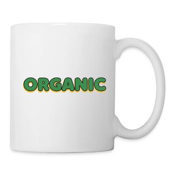 Organische Grün-Gelb Schriftlogo - Tasse - Weiß - Rechts