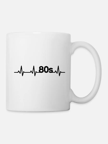 80er Jahre Pulsschlag - Tasse - Weiß