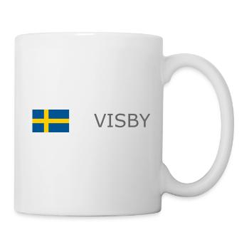 Sweden Flag - Visby - Sverige - Schweden - Tasse - Weiß - Rechts