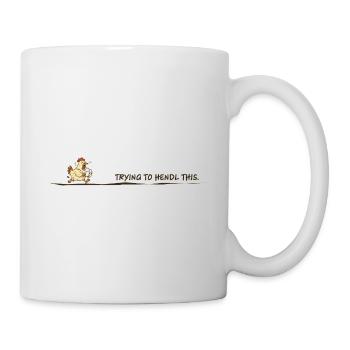 Essayer de Hendl Ce Huhn Denglisch Spruch witzig - Mug blanc - blanc - Droite