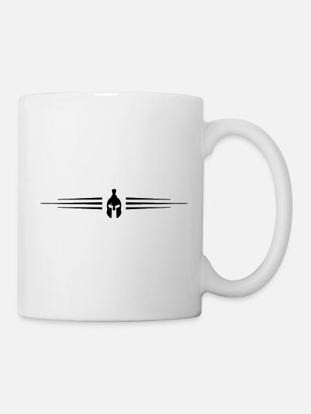 Spartaner Helm Gladiator Linie - Tasse - Weiß
