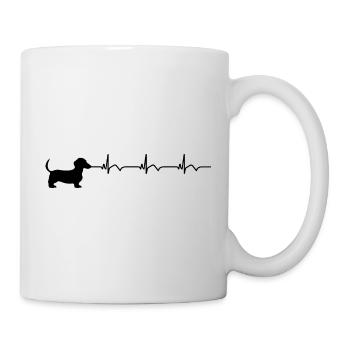 Dackel EKG Herzschlag - Tasse - Weiß - Rechts