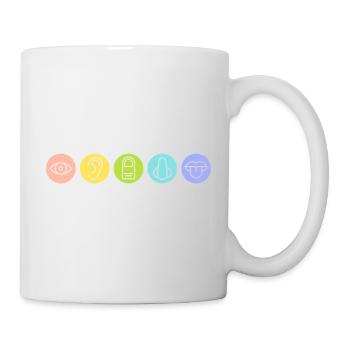 Fünf Sinne, Sinnesorgane, Medizin - Tasse - Weiß - Rechts