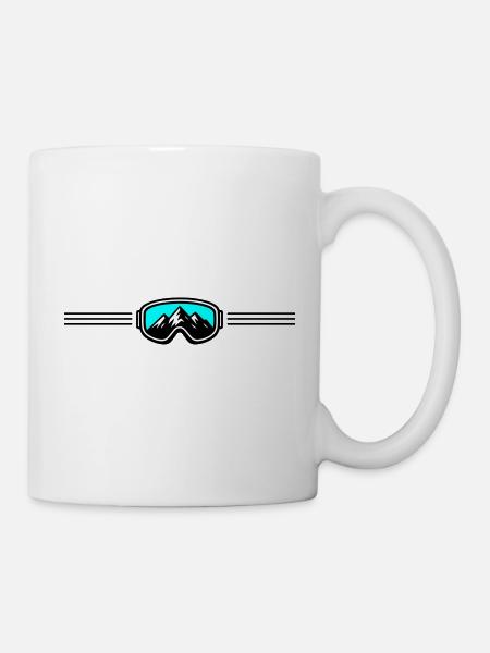 Skibrille Ski Berge - Tasse - Weiß
