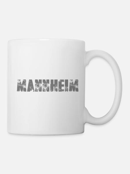Mannheim Distressed Wordmark - Tasse - Weiß