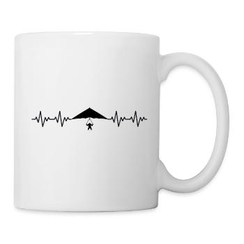 Gleitschirm Fliegen Paragliding EKG Herzschlag - Tasse - Weiß - Rechts