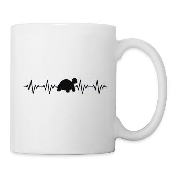 Schildkröte EKG Herzschlag - Tasse - Weiß - Rechts