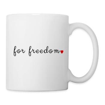 For Freedom Vintage Patriotic Justice Grafik oben - Tasse - Weiß - Rechts
