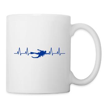 Taucher Herzschlag Tauchen - Tasse - Weiß - Rechts