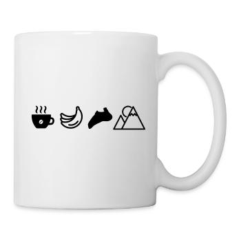 Mountain Sports Design Coffee Lover Climbing Banana - Mug - white - Right