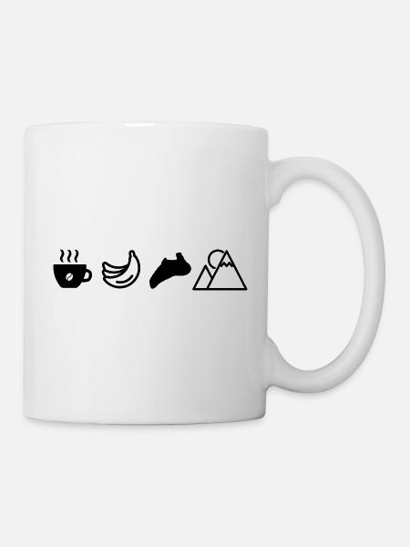 Mountain Sports Design Coffee Lover Climbing Banana - Mug - white