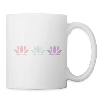 Lotus Flower Lotus Flower Violet Flower Flower Yoga - Mug - white - Right