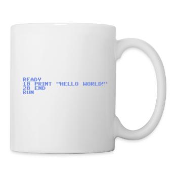 Retro Pixel Hello World - Tasse - Weiß - Rechts