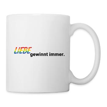 Pride Liebe gewinnt immer für LGBTQ Fans - Tasse - Weiß - Rechts