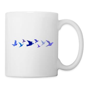 Migration des oiseaux en origami (Bleu) - Mug blanc - blanc - Droite