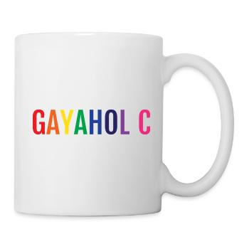 Gayaholic Pride Rainbow LGBTQ Alphabet Art - Mug - white - Right