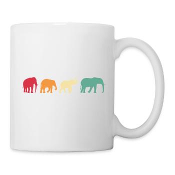 Elefant Vintage Geschenk Afrika - Tasse - Weiß - Rechts