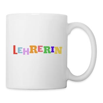 Lehrerin Bunte Buchstaben - Tasse - Weiß - Rechts