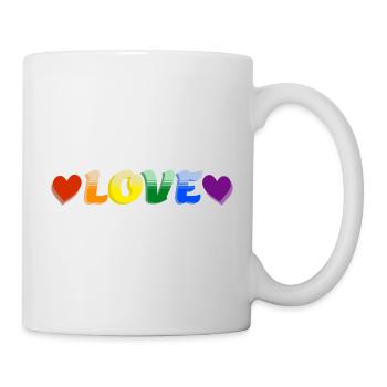 T-shirt arc-en-ciel Love is Love | Cœur du Mois de la Fierté - Mug blanc - blanc - Droite