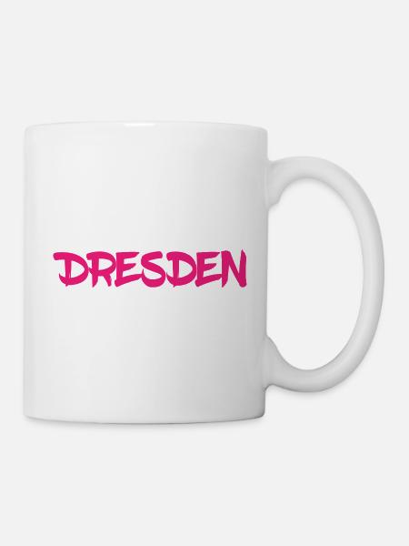 Dresden - Sachsen - Frauenkirche - Zwinger - Elbe - Tasse - Weiß