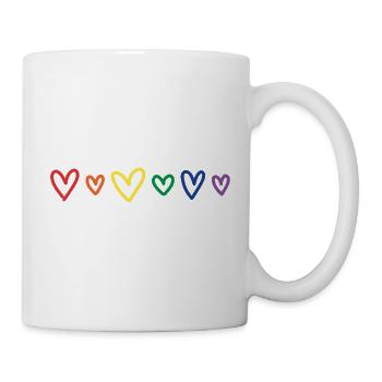 Hearts rainbow - Mug - white - Right