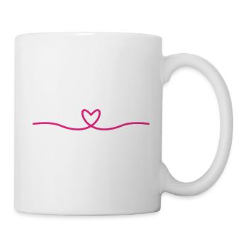 Ligne de cœur minimale | Pink Love Design - Mug blanc - blanc - Droite
