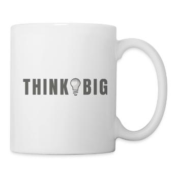 Think big - Glühbirne Motiv & Schriftzug - Tasse - Weiß - Rechts