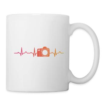Fotografie zum Herzschlag der Sonnenuntergangskamera - Tasse - Weiß - Rechts