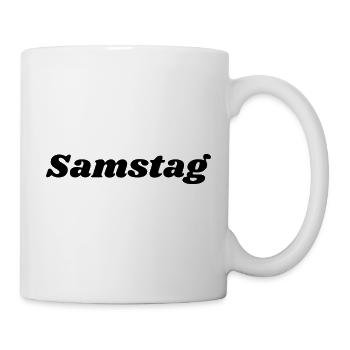 Samstag Schriftzug - Tasse - Weiß - Rechts