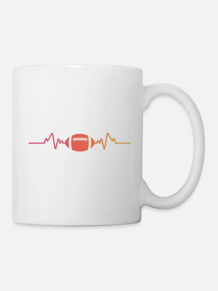 Rugby Herzschlag Rugby Geschenkidee - Tasse - Weiß