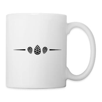 Tannenzapfen Linie Zapfen - Tasse - Weiß - Rechts