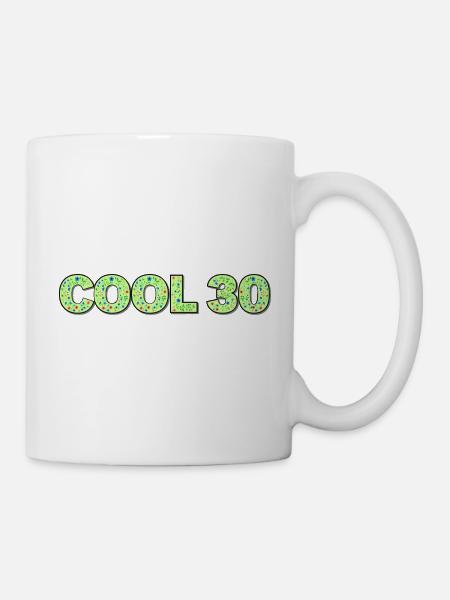 Cool 30 Blumenmuster - Tasse - Weiß