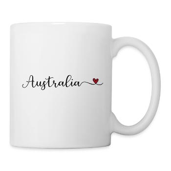 Australia Australien Schriftzug mit Herz - Tasse - Weiß - Rechts