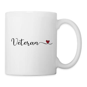 Veteranen-Herztypografie - Tasse - Weiß - Rechts
