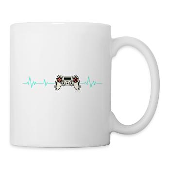 Herzschlag Gaming-Controller - Tasse - Weiß - Rechts
