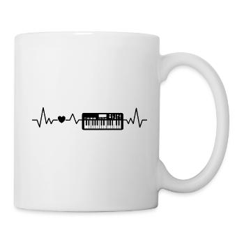 Keyboard Herzschlag Für Klavierspieler Keyboarder - Tasse - Weiß - Rechts